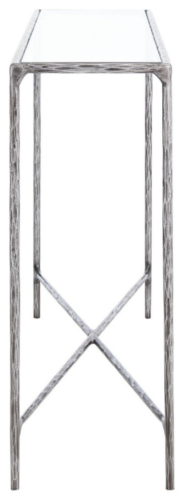 Safavieh Couture Jessa Forged Metal Rectangle Console Table, Silver