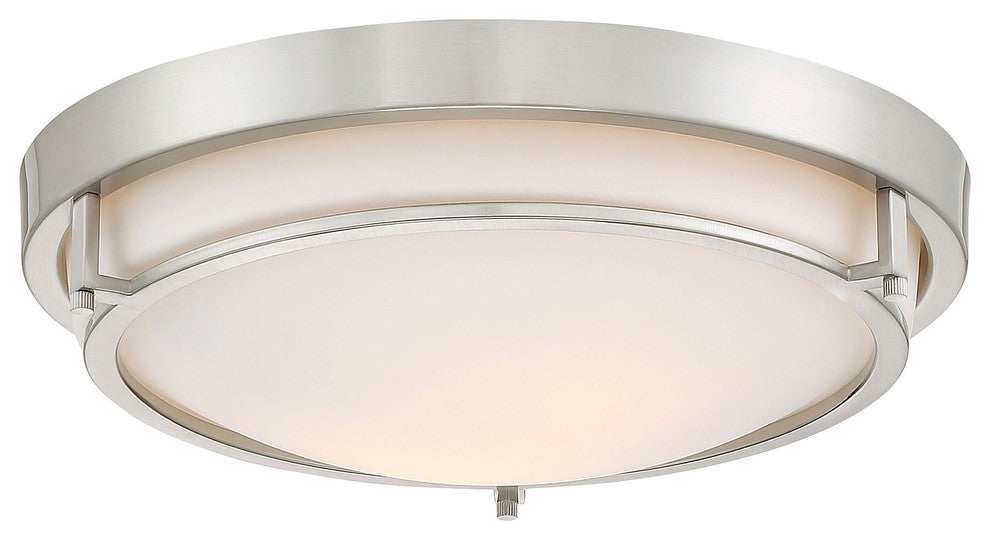 2-Light Flush Mount, Brushed Nickel
