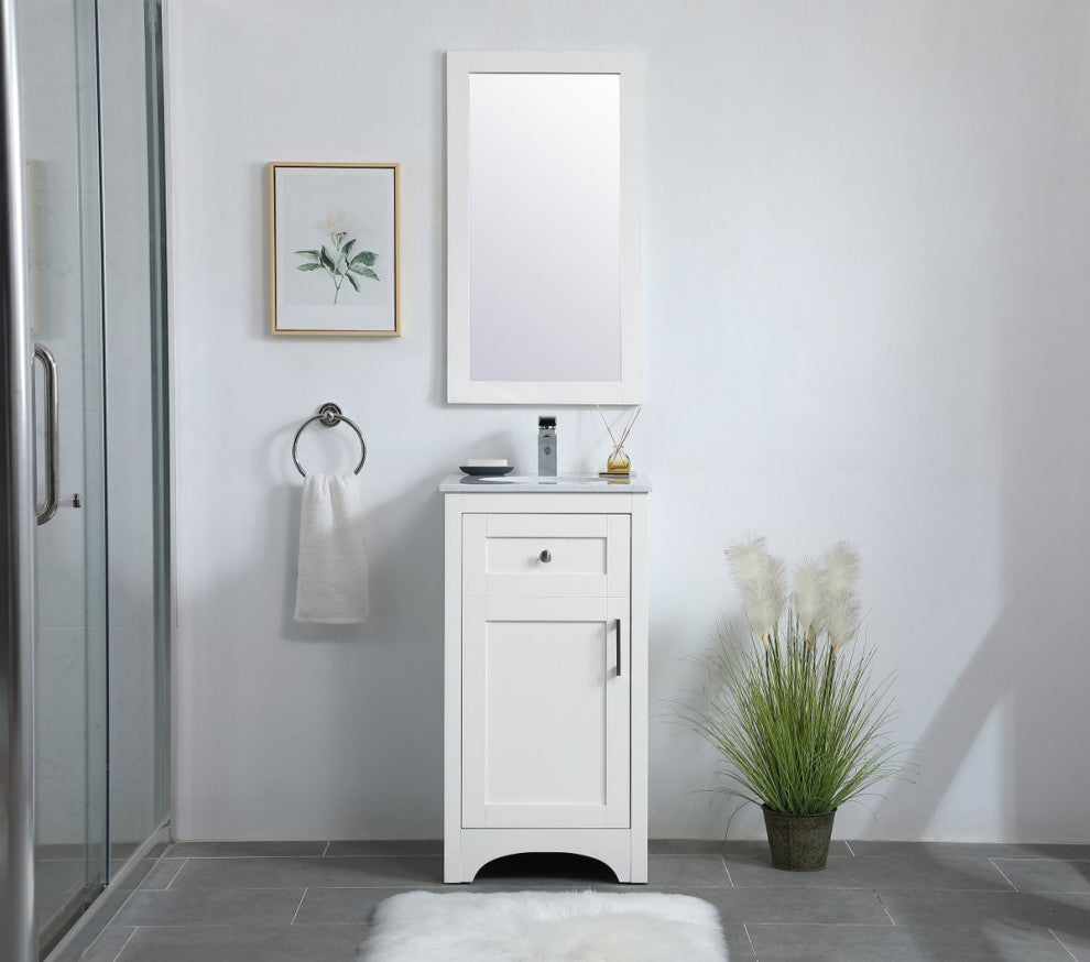 18" Single Bathroom Vanity, White