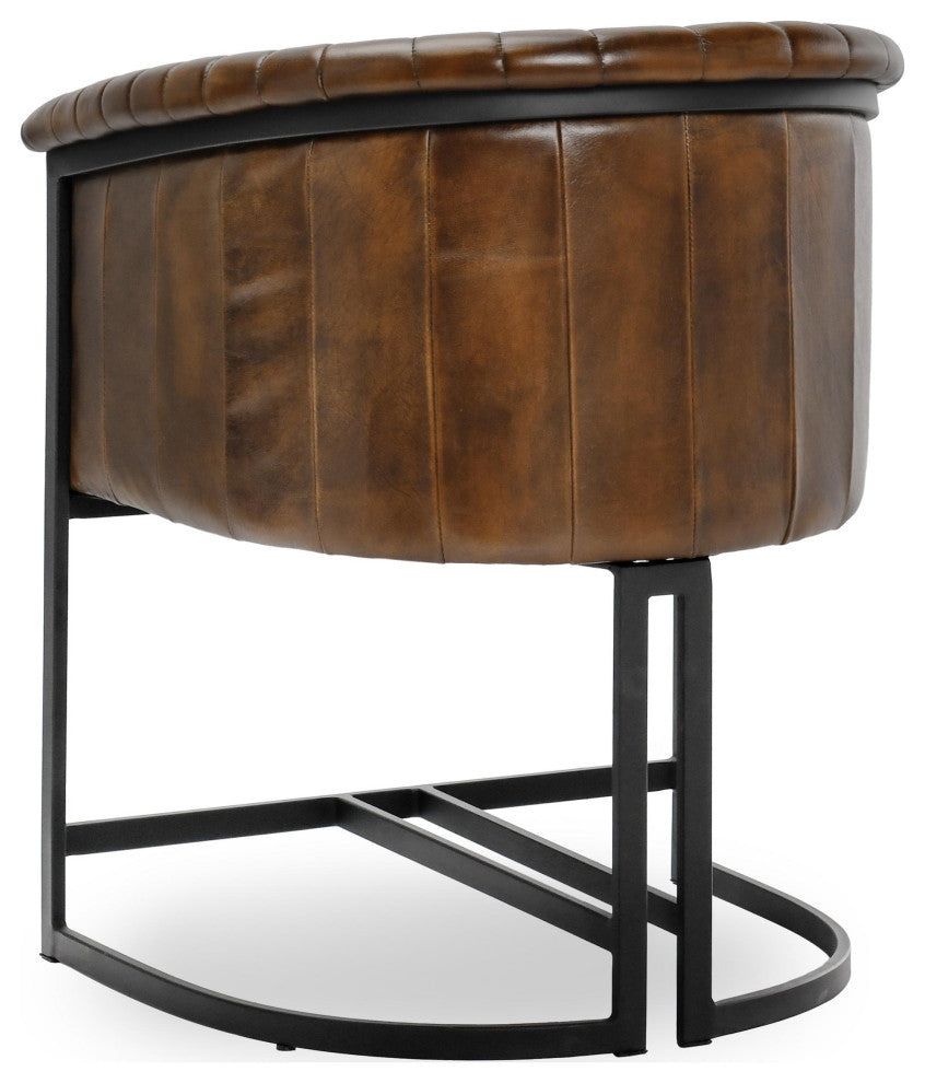 Seville Top Grain Leather Dining Chair, Brown