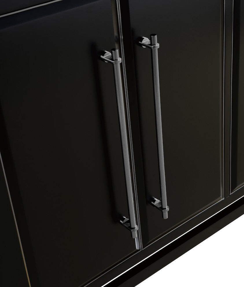 Mason 30" Vanity Only, Black With Brushed Silver Hardware