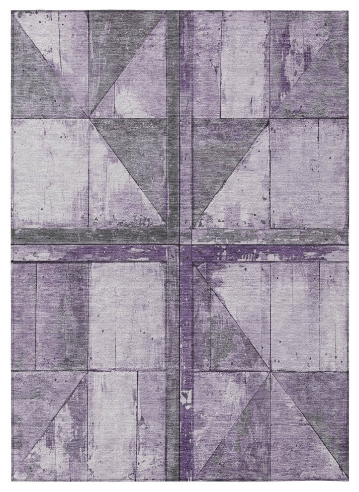 Machine Washable Indoor/Outdoor Chantille ACN1876 Purple 5' x 7'6" Rug