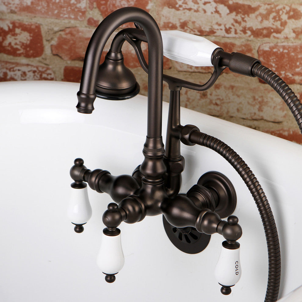 Kingston Brass Wall Mount Clawfoot Tub Faucet, Oil Rubbed Bronze