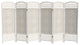 4' Tall Fiber Weave Room Divider, White, 6 Panels