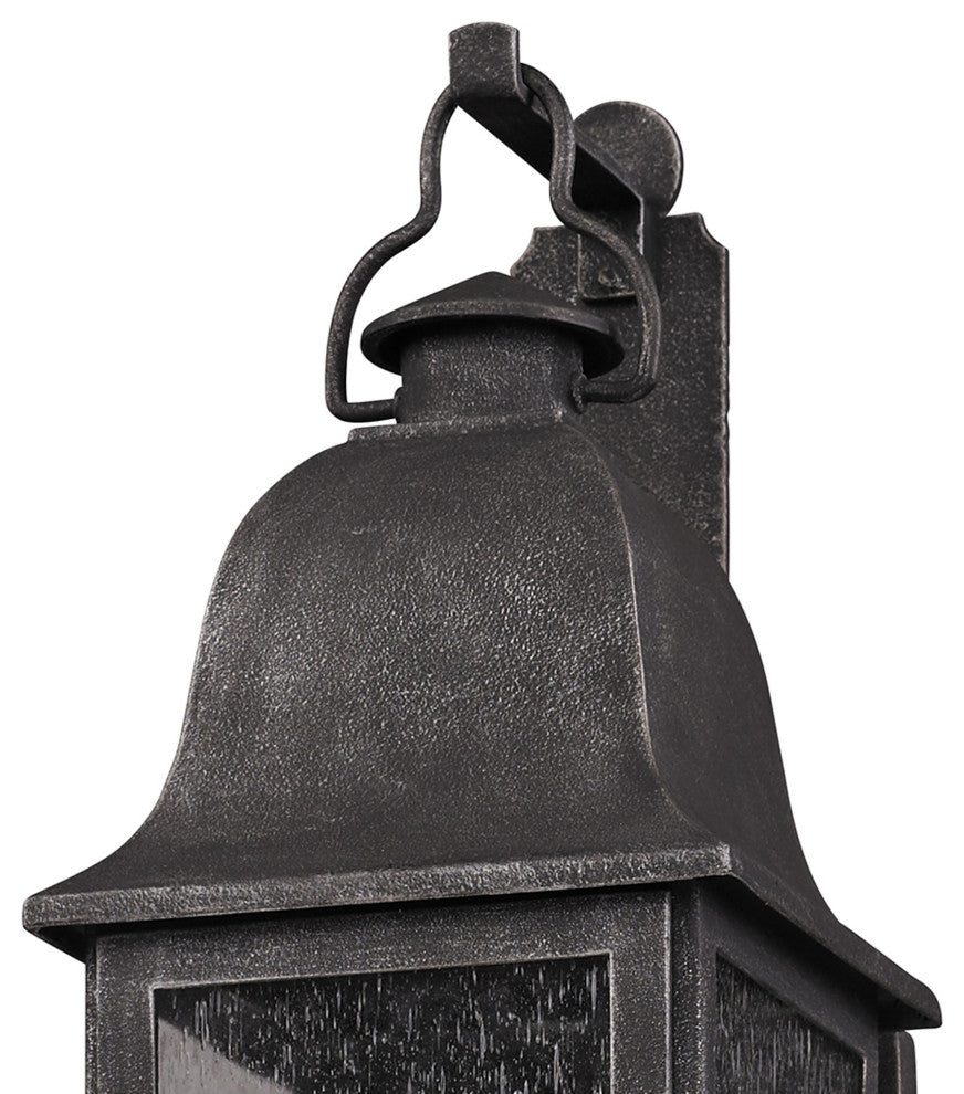 Larchmont, Outdoor Wall Lantern, Small - 6", Clear Seeded Glass - Incandescent L