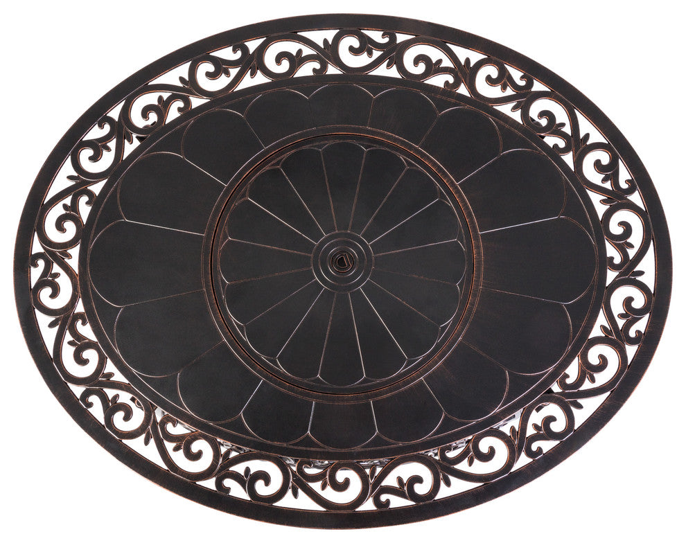 Toulon Cast Aluminum Oval LPG Fire Pit