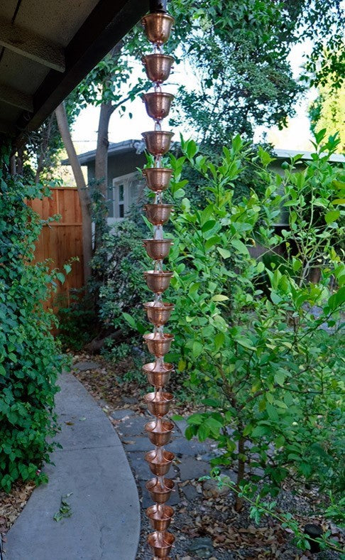 Copper Bells Rain Chain with Installation Kit, 10 Foot