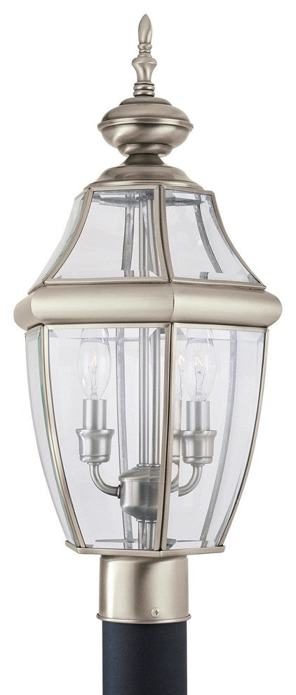 Generation Lighting Lighting 2-Light Outdoor Post Lantern, Brushed Nickel