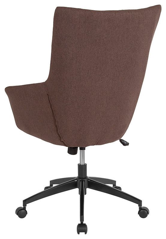 Barcelona Home And Office Upholstered High Back Chair In Brown Fabric