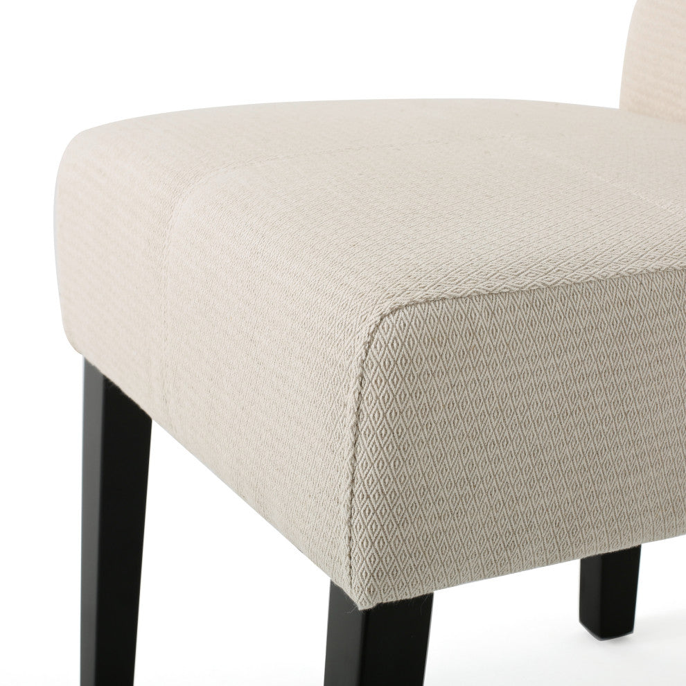 GDF Studio Araducan Beige Fabric Dining Chairs, Set of 2