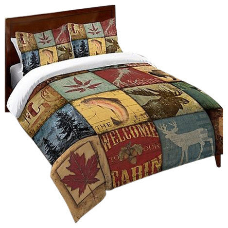 Laural Home Lodge Patch Twin Duvet Cover
