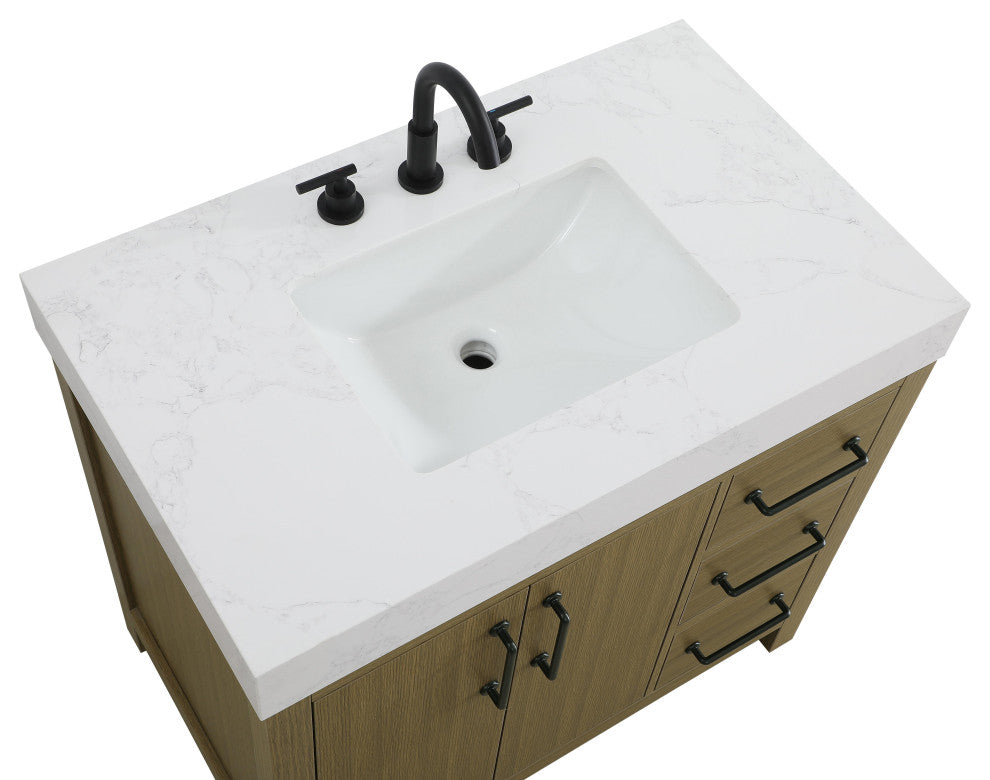 Home Living 36" Single Bathroom Vanity, Chestnut Brown