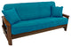 Solid Microsuede Full Futon Cover Set, Aqua Blue