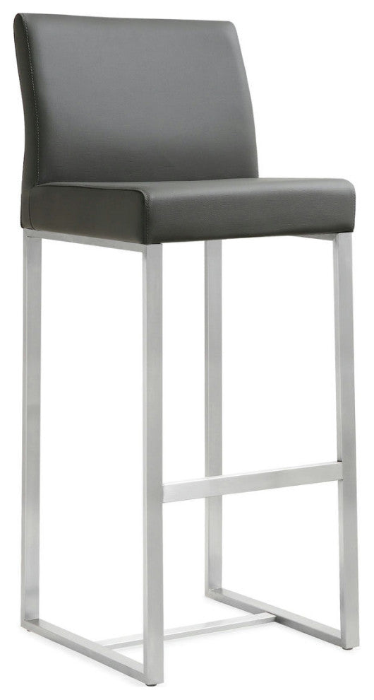 TOV Furniture Denmark Grey Stainless Steel Barstool (Set of 2)