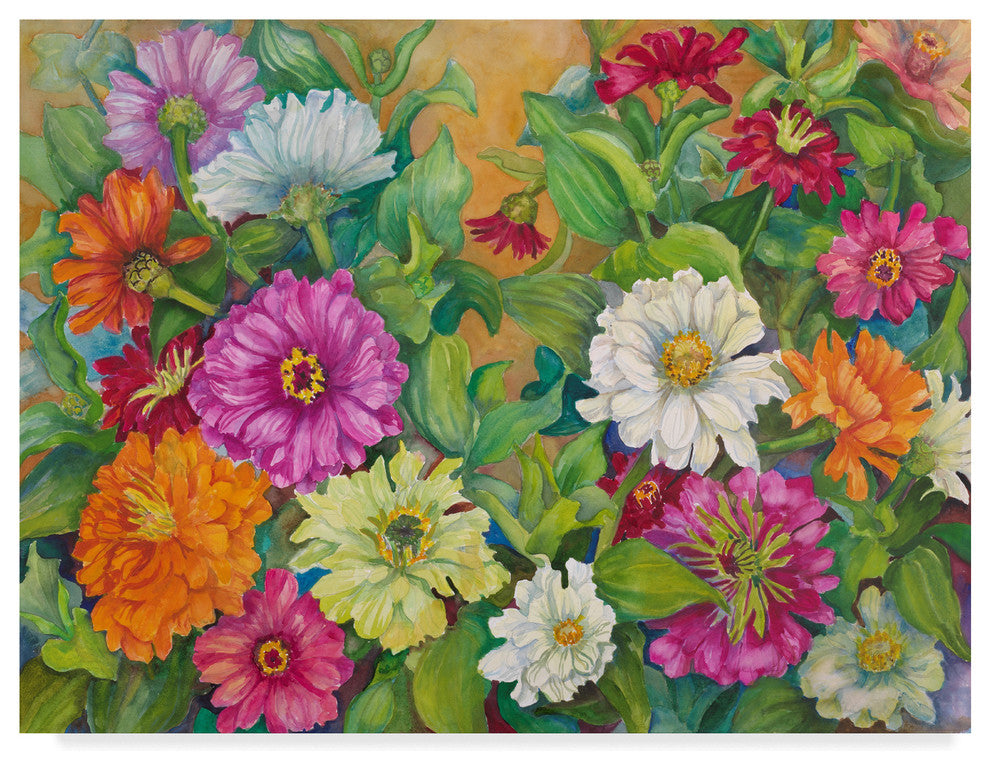 Joanne Porter 'zinnias Palette Of Color' Canvas Art 47