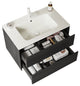 Single Sink Wall-Mounted Bath Vanity in Walnut with White Ceramic Top, Dark Oak, 30"