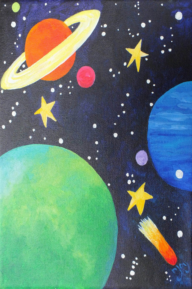 Marmont Hill, "Planet Colors" by Nicola Joyner Painting on Wrapped Canvas, 12x18