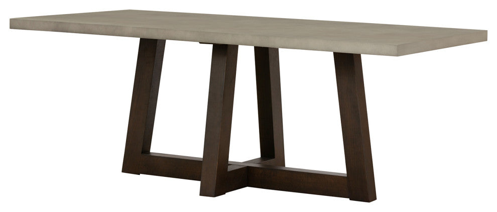 Elodie Gray Concrete and Dark Gray Oak Rectangle Dining Table