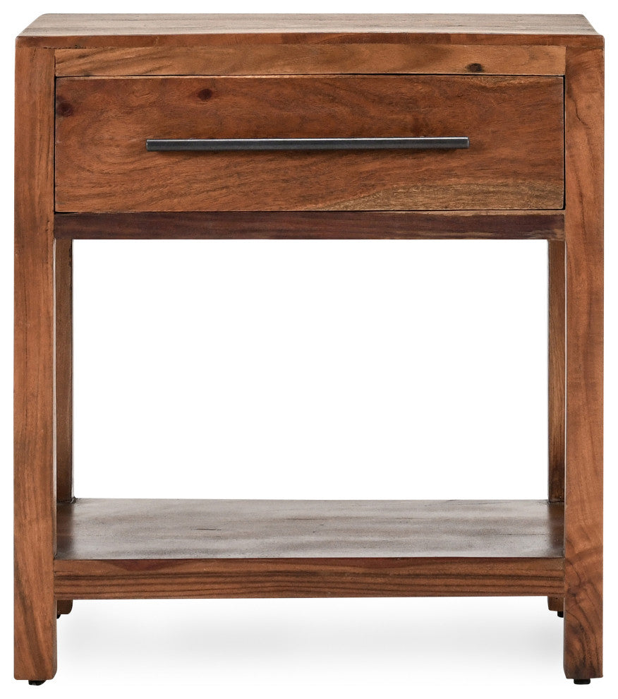 Wren One-Drawer End Table, Natural Brown