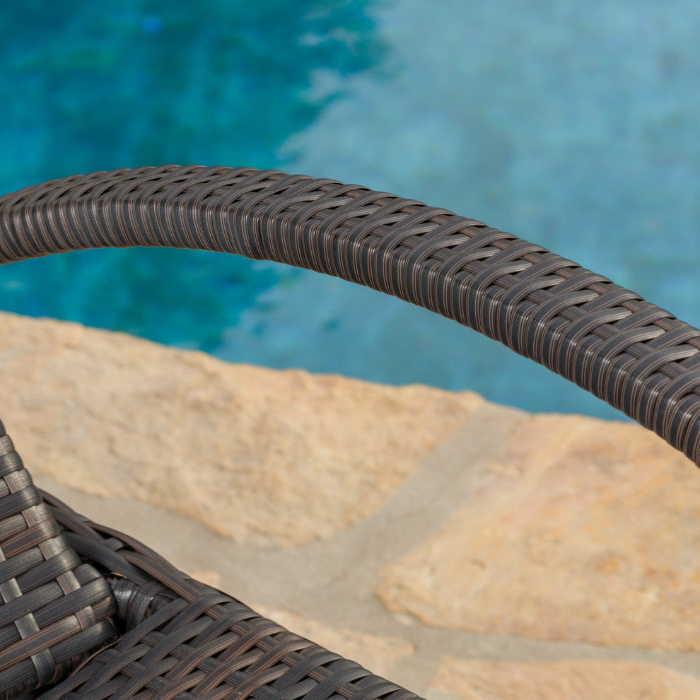 GDF Studio Olivia Outdoor Chaise Lounge Chair  With Off-White Cushion, Set of 2,