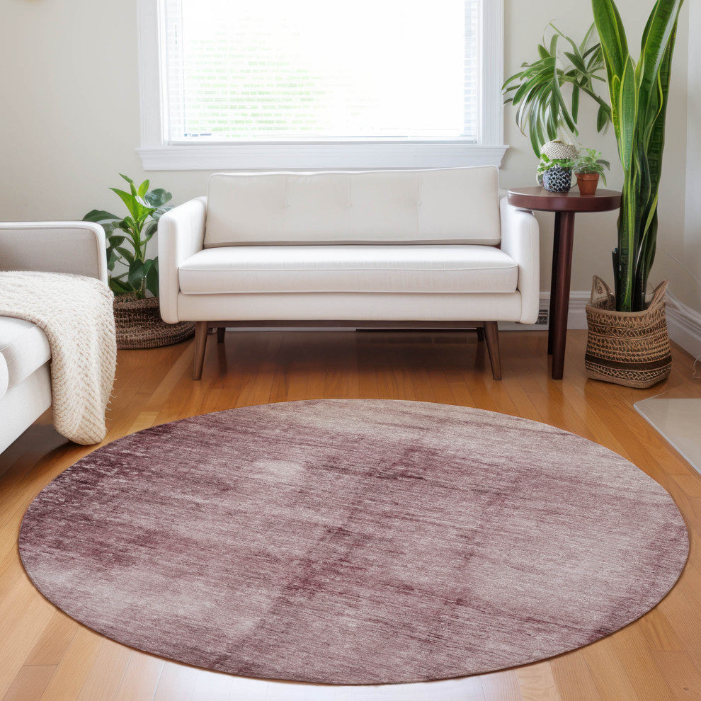 Machine Washable Indoor/Outdoor Chantille ACN1884 Blush 8' x 8' Round Rug
