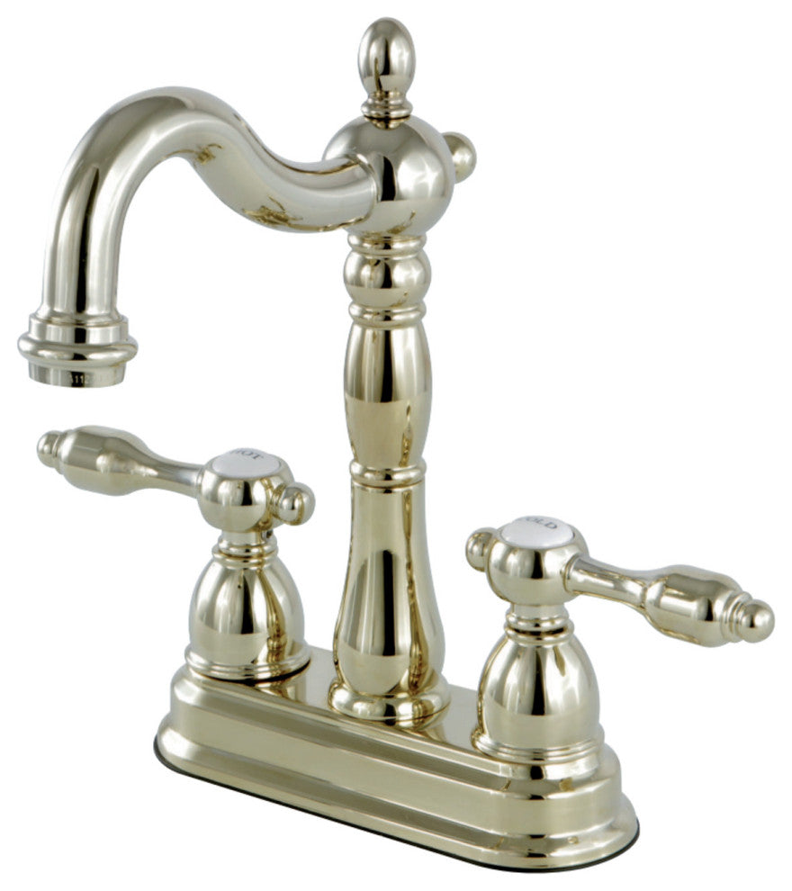 Kingston Brass 4" Centerset Bar Faucet, Polished Brass