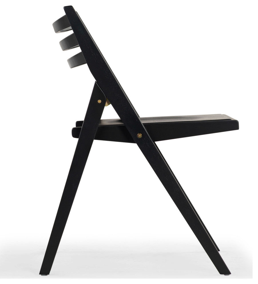 Safavieh Couture Jacie Wood Seat Folding Chair, Set of 2, Black