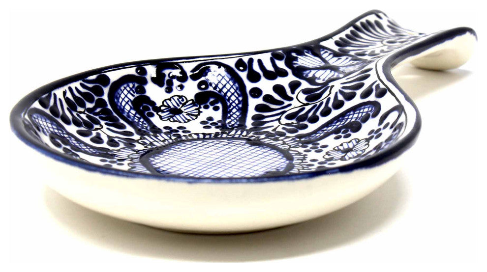 Encantada Handmade Spoon Rest, Blue Flower