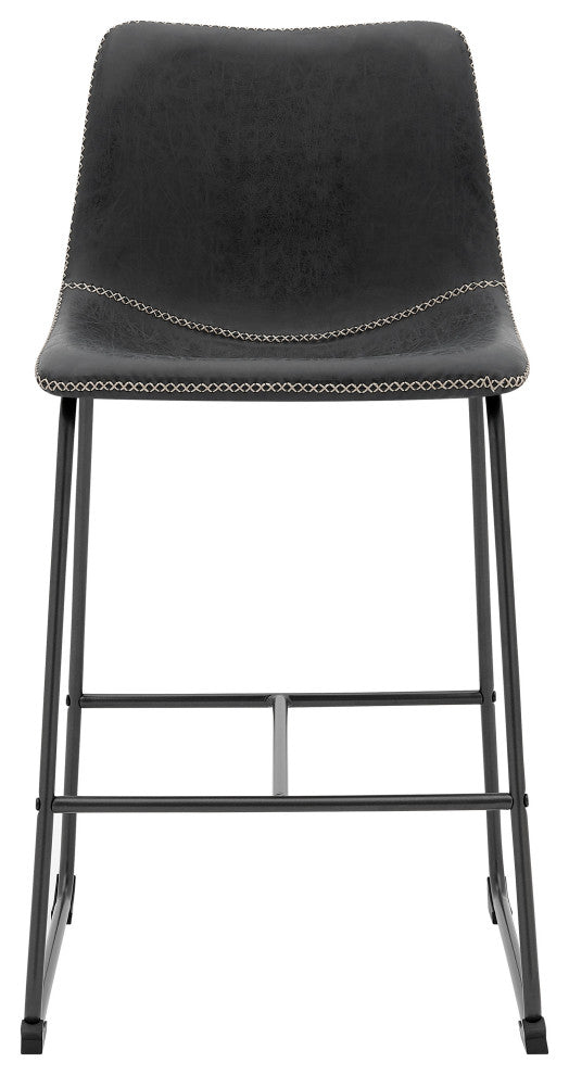 Vesta KD PU Counter Stool, Set of 2, Vintage Black