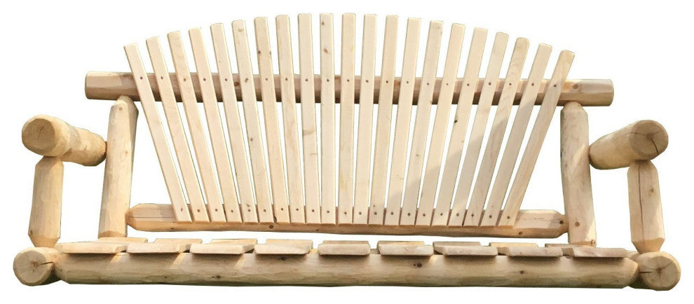 White Cedar Log Chain Porch Swing, 5 Foot