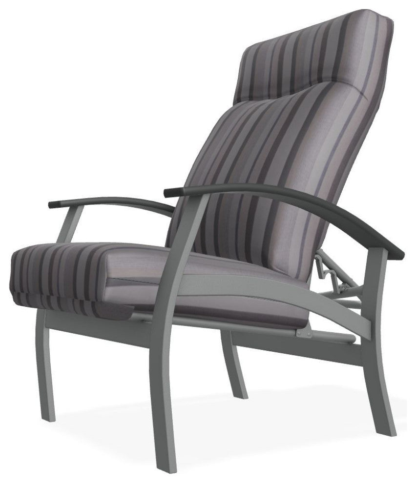 Belle Isle Cushion Outdoor Adjustable Back Chair, Sensory Dove/Graphite