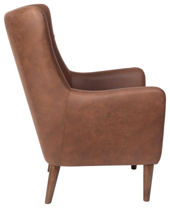 Connor Traditional Wingback Accent Chair, Dark Brown