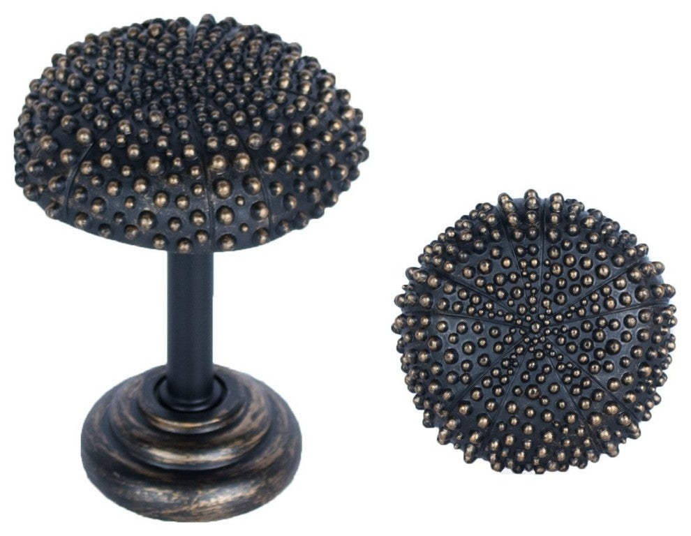 Urchin Drapery Holdback Medallion, Burnt Gold
