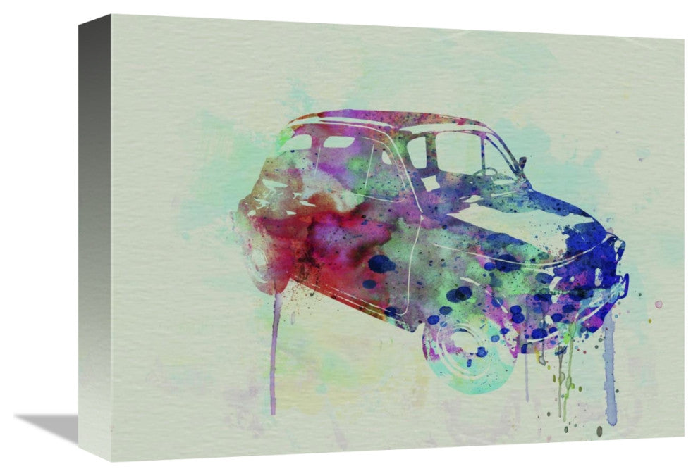 "Fiat 500 Watercolor" Fine Art Print