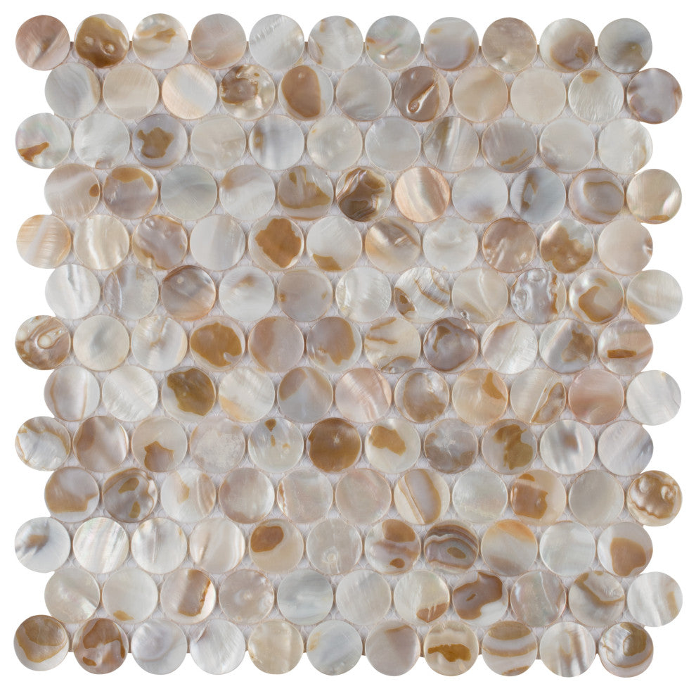 Conchella Penny Mosaic Wall Tile, Natural