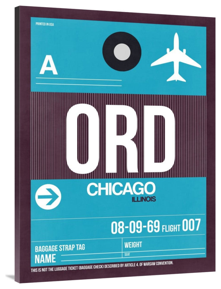 "ORD Chicago Luggage Tag 1" Fine Art Print