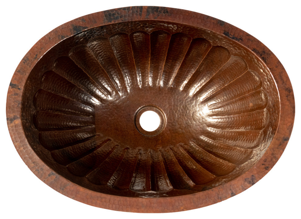19" oval fine pumpkin copper sink