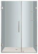 Aston Nautis GS 49"x72" Completely Frameless Hinged Shower Door, Stainless Steel