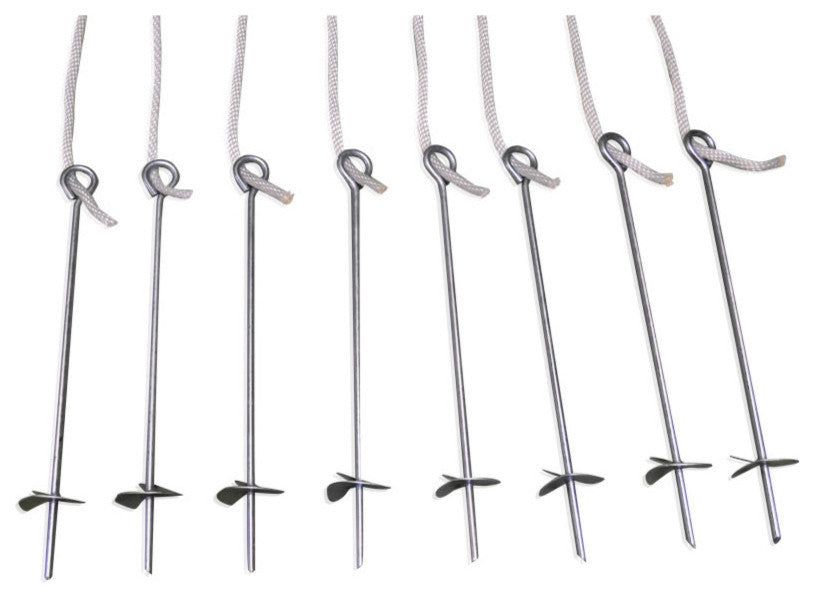 Auger Ground Anchors, Set Of 8