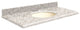 Quartz 25"x19" Vanity Top, Biscuit Bowl, Almond Delite, 4" Centerset
