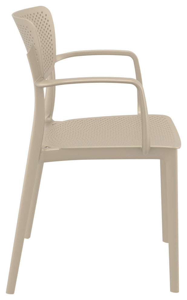 Loft Outdoor Dining Arm Chair, Set of 2, Taupe