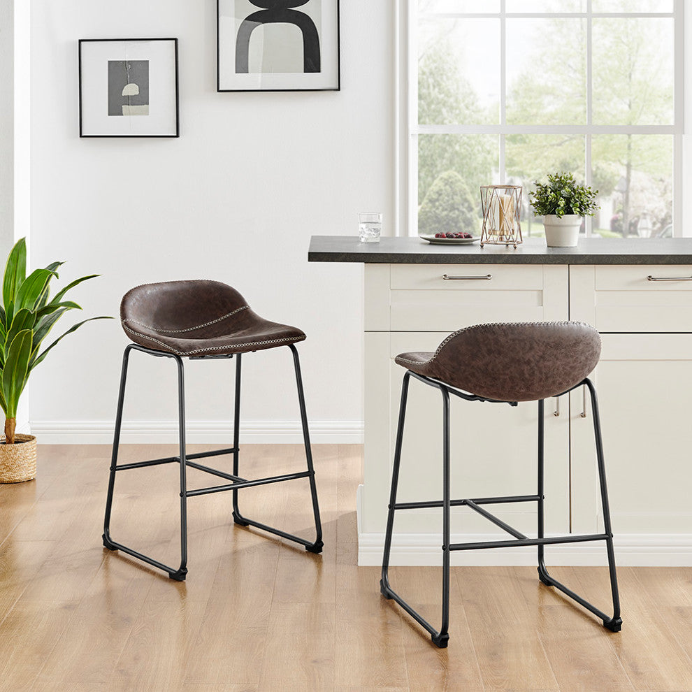 Leighton PU Counter Stool,, Set of 2