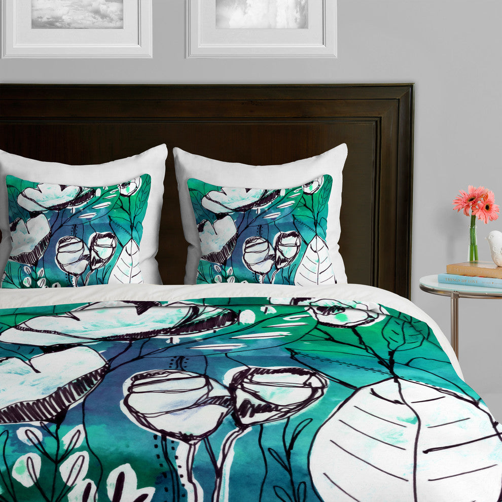 Deny Designs Cayenablanca Abstract Garden Duvet Cover-Lightweight
