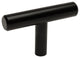 Cosmas 404FB Flat Black Slim Line Euro Style Cabinet T-Knob, Set of 10