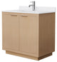 Maroni 36" Light Straw Single Vanity, White Cultured Marble Top