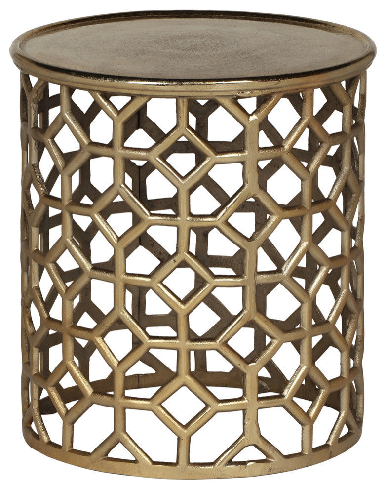 Robert Modern Glam Handcrafted Aluminum Accent Table