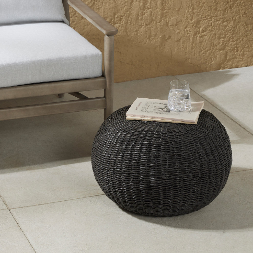 Phoenix Outdoor Accent Stool-Vntg Coal