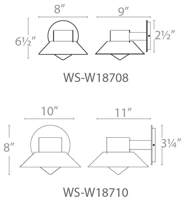 Modern Forms Oslo 10" LED Outdoor Wall Sconce in Black
