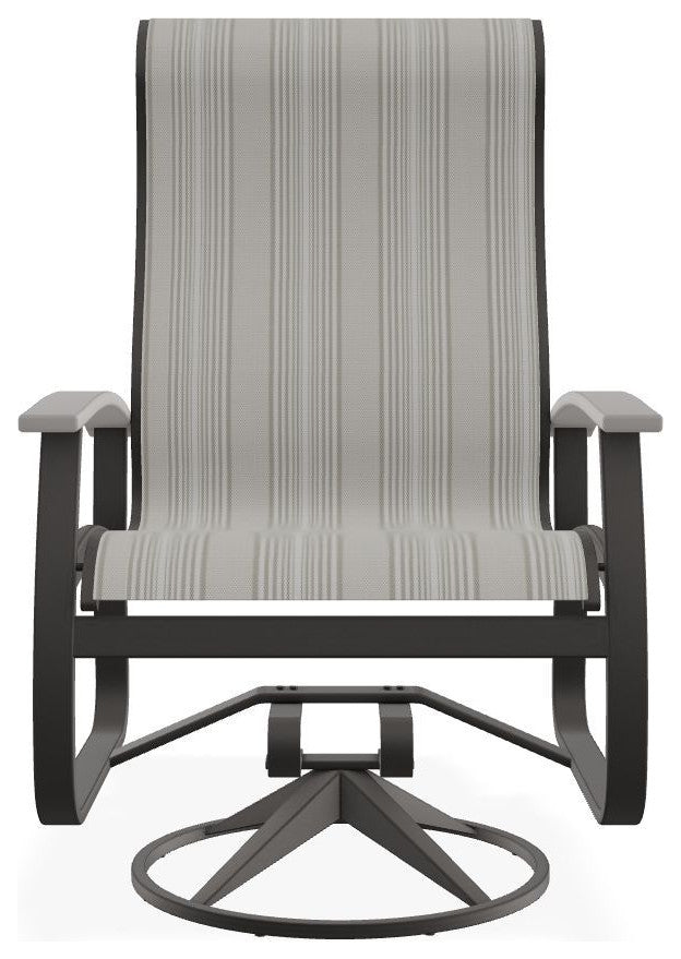 Belle Isle Sling Outdoor Swivel Rocker, Harbor/Warm Gray
