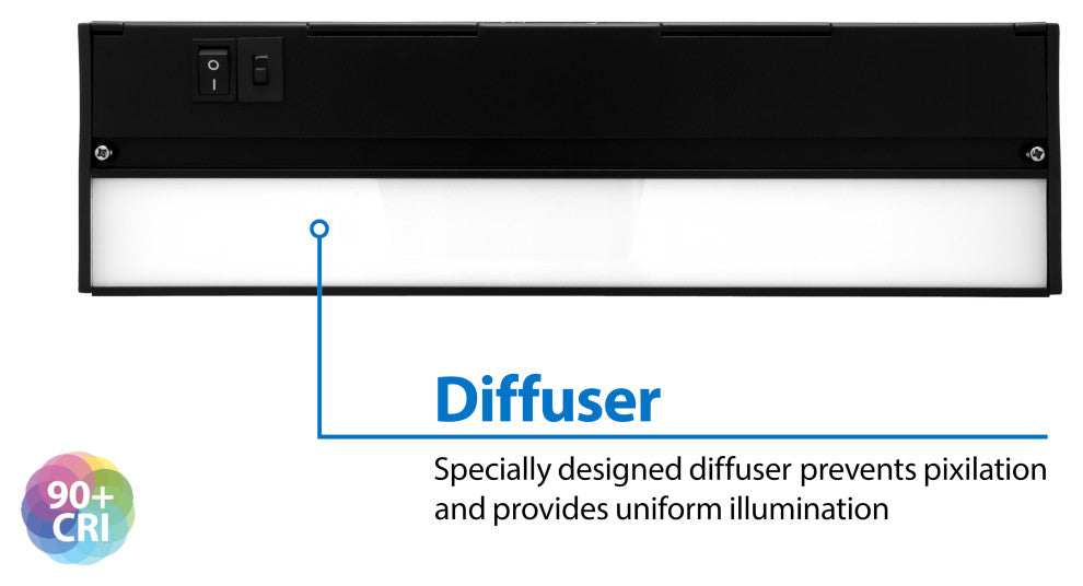 NUC-5 Series Selectable LED Under Cabinet Light, Black, 12.5